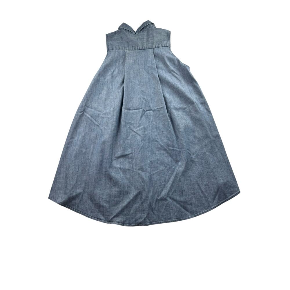 Alice & Olivia Anisa Sleeveless Flowy Tunic Top M Chambray Blue Hi-Lo Button Up - Picture 3 of 8